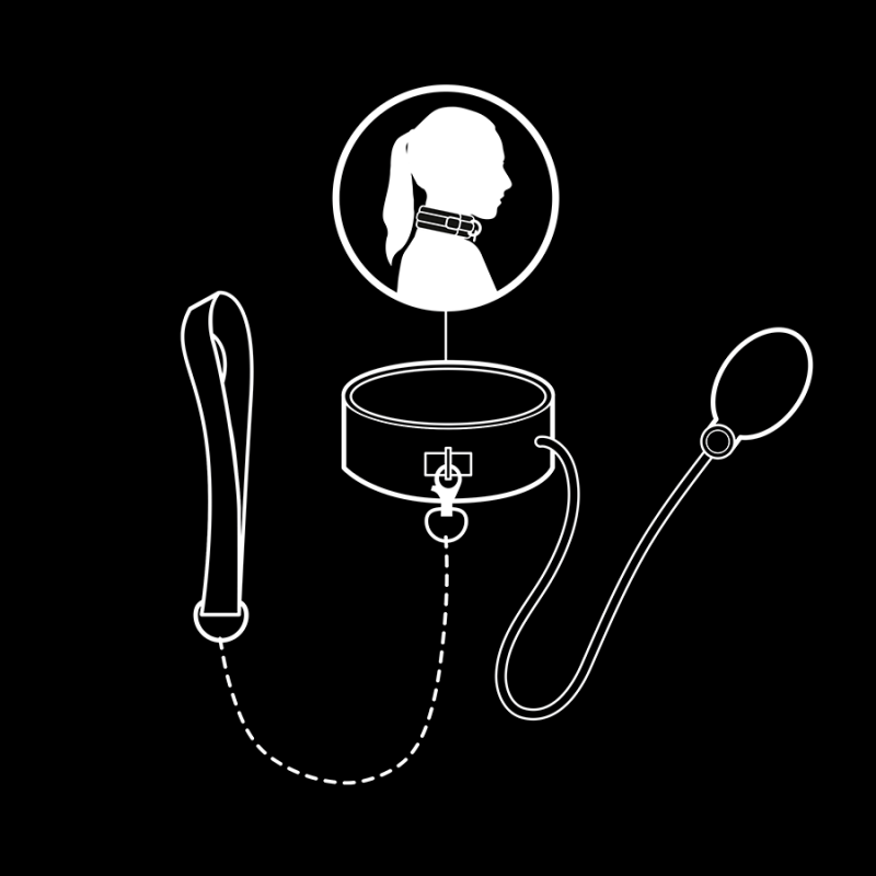 Fetish Submissive | Inflatable Bondage Collar with Chain