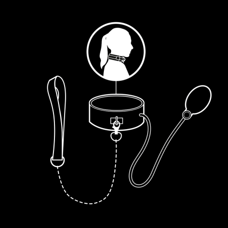 Fetish Submissive | Φουσκωτό Κολάρο Bondage με Αλυσίδα