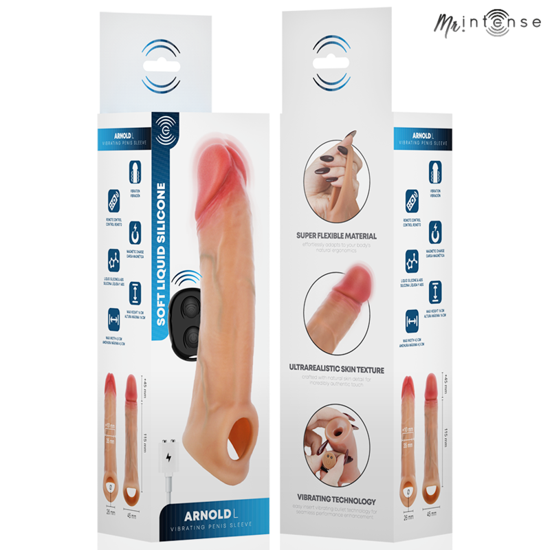 Mr Intense | Arnold L Vibrating Penis Sleeve with Remote 16 cm