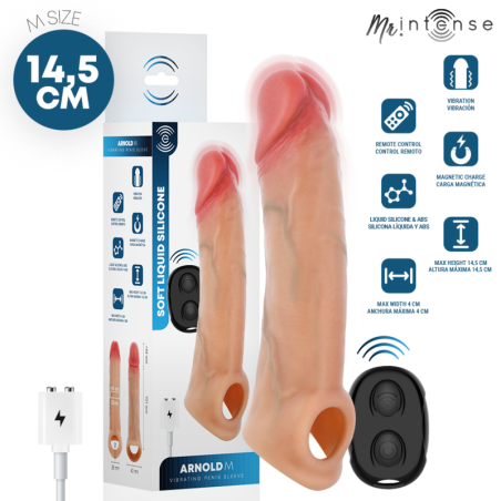 Mr Intense Arnold | M Vibrating Penis Sleeve with Remote 14.5 cm