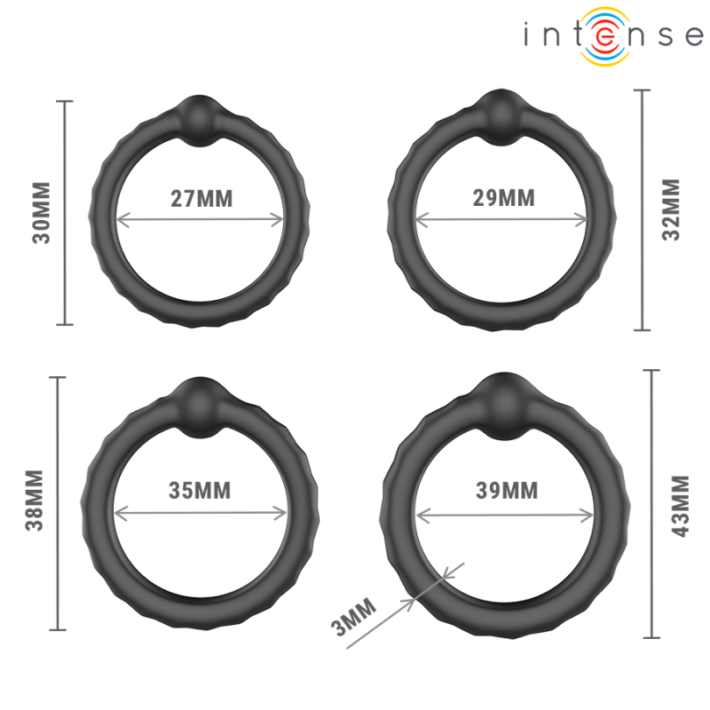 Intense | Michiel | Set of 4 Penis Rings Model 10