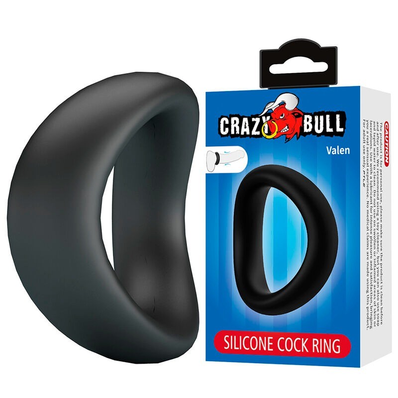 Crazy Bull | Valen | Ergonomic Silicone Cock Ring Black