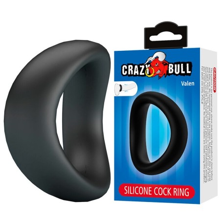 Crazy Bull | Valen | Ergonomic Silicone Cock Ring Black