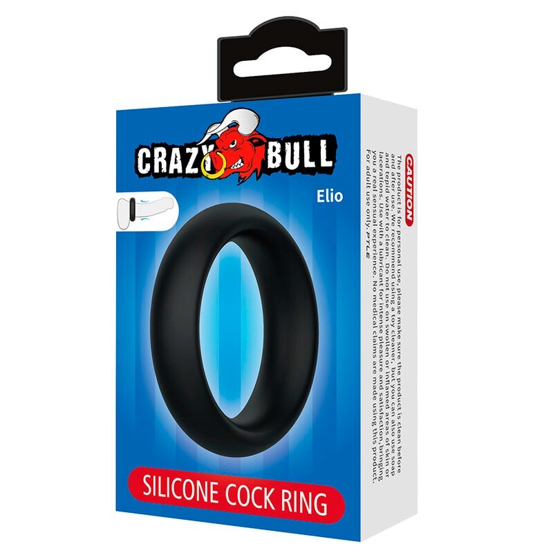 Crazy Bull | Elio | Δαχτυλίδι Πέους Σιλικόνης Μαύρο