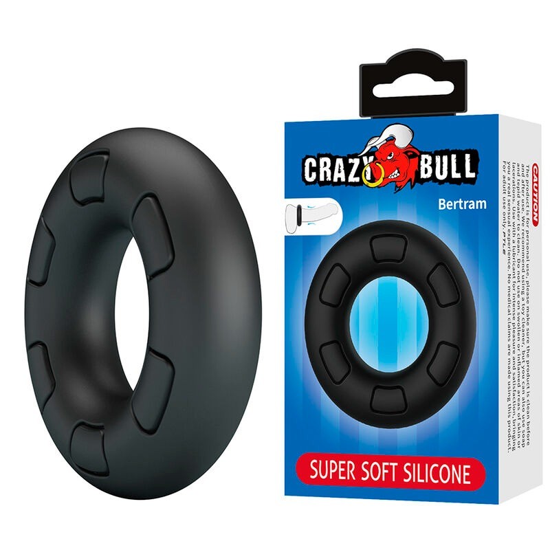 Crazy Bull | Bertram | Δαχτυλίδι Πέους με Ανάγλυφες Λεπτομέρειες Μαύρο