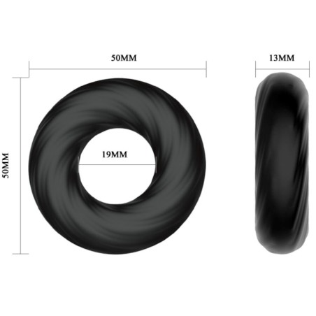 Crazy Bull | Spiral | Silicone Cock Ring Black