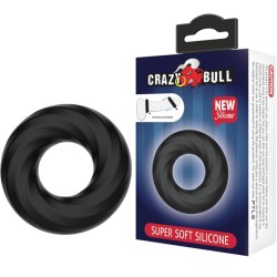 Crazy Bull | Spiral | Silicone Cock Ring Black