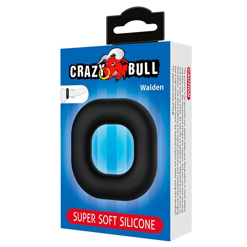Crazy Bull | Walden | Χοντρό Δαχτυλίδι Πέους Σιλικόνης Μαύρο