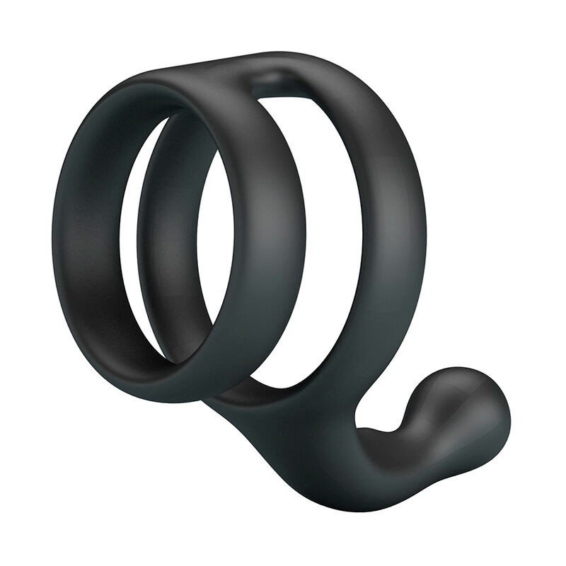Crazy Bull | Yancy | Double Cock and Ball Ring with Arm Black