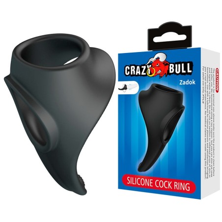 Crazy Bull | Zadok | Ergonomic Ring with Perineal Stimulator Black