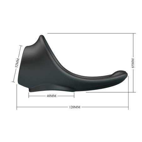 Crazy Bull | Zadok | Ergonomic Ring with Perineal Stimulator Black