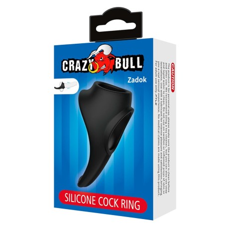 Crazy Bull | Zadok | Ergonomic Ring with Perineal Stimulator Black
