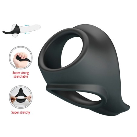 Crazy Bull | Zadok | Ergonomic Ring with Perineal Stimulator Black