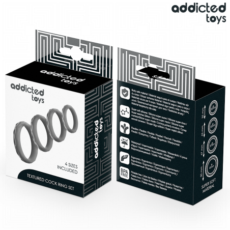Addicted Toys | Textured Cock Ring Set of 4 Sizes