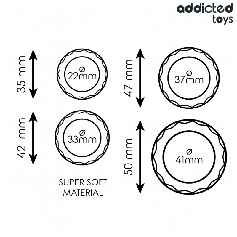 Addicted Toys | Textured Cock Ring Set of 4 Sizes