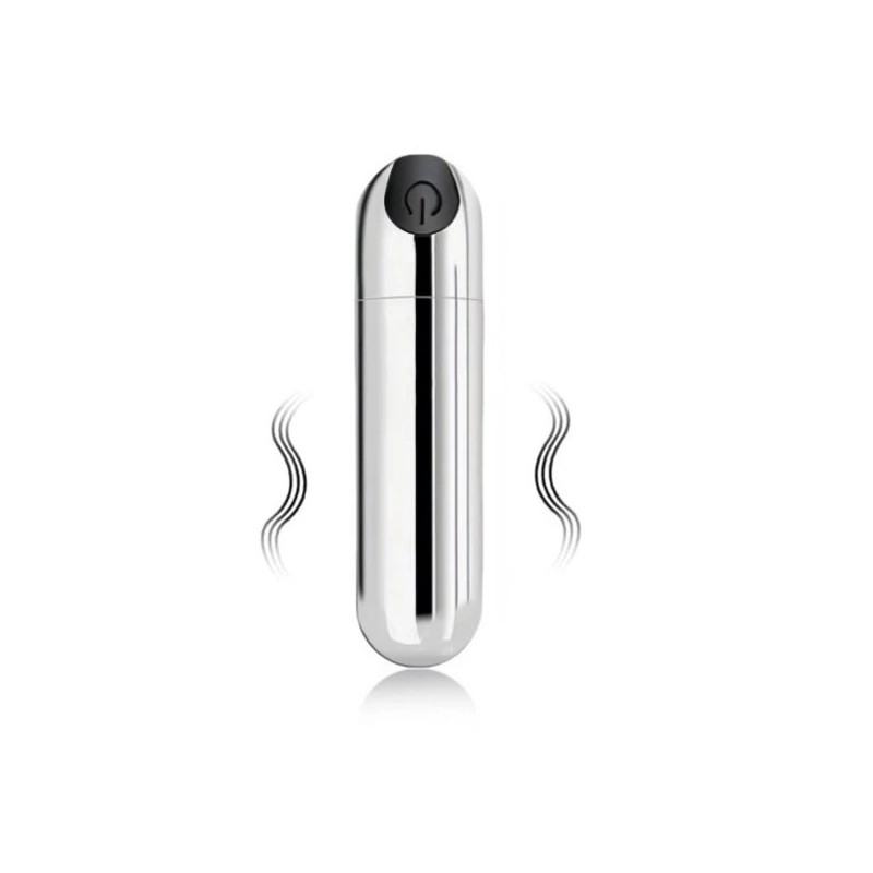 Guilty Toys VibeX Mini Bullet Vibrator 10 Modes, USB, Silver, 7.5 cm