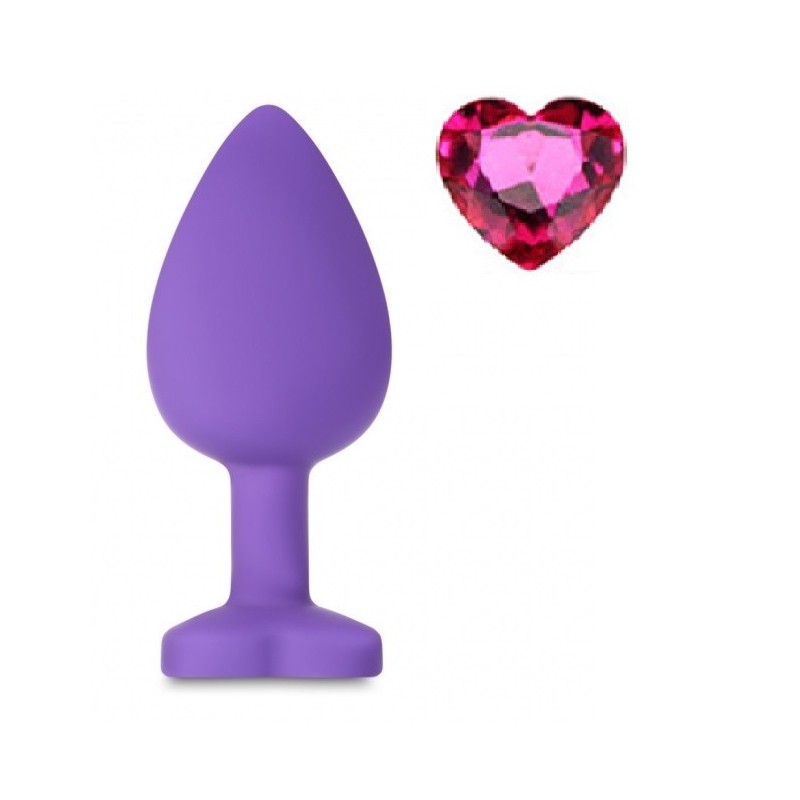 Mokko Toys Brighty Large Silicone Anal Plug Purple/Pink Heart