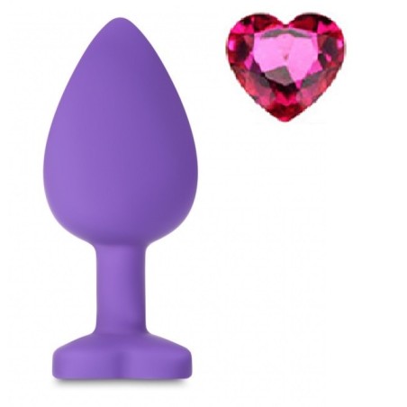 Mokko Toys Brighty Large Silicone Anal Plug Purple/Pink Heart