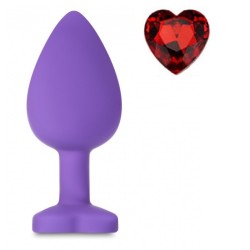 Mokko Toys Brighty Large Silicone Anal Plug Purple/Red Heart