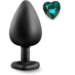 Mokko Toys Brighty Large Silicone Anal Plug Black/Green Heart