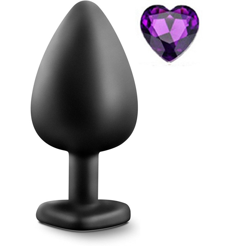 Mokko Toys Brighty Large Silicone Anal Plug Black/Purple Heart
