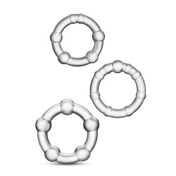 Rock Rings Set of 3 Erection Support Rings, TPE, Clear