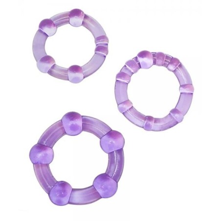 Rock Rings Set of 3 Erection Support Rings, TPE, Purple