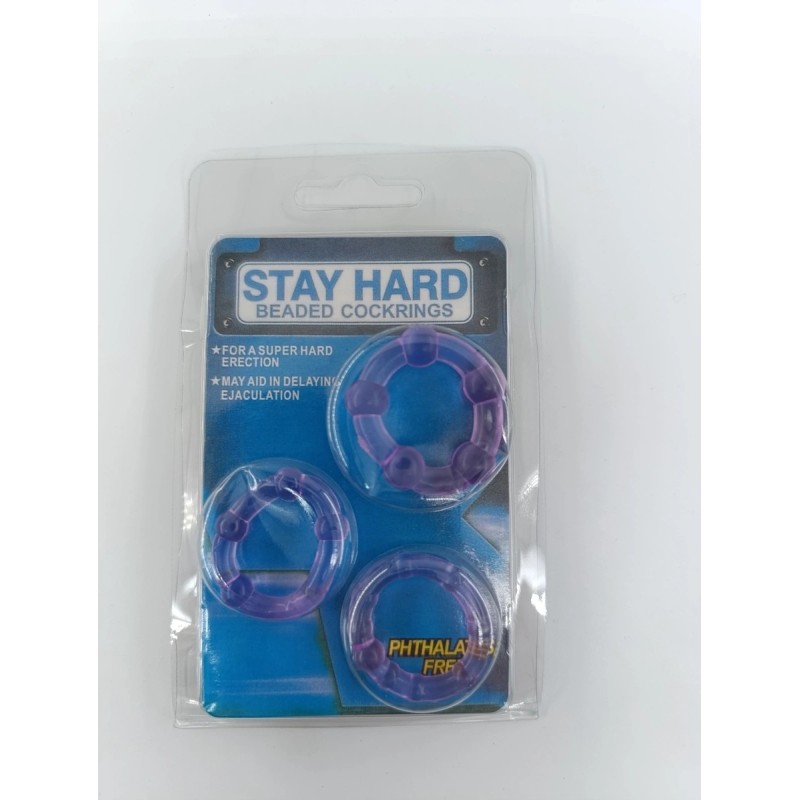 Rock Rings Set of 3 Erection Support Rings, TPE, Purple