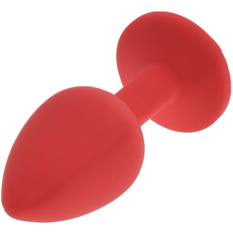 Guilty Toys Silicone Butt Plug, Small, Red / Clear Crystal