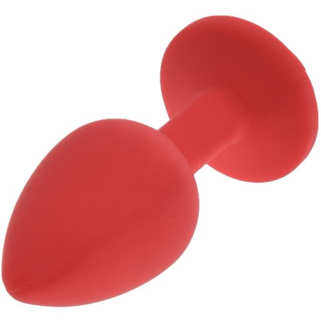 Guilty Toys Silicone Butt Plug, Small, Red / Clear Crystal