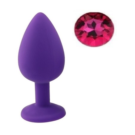 Guilty Toys Silicone Butt Plug Medium Purple/Pink Crystal