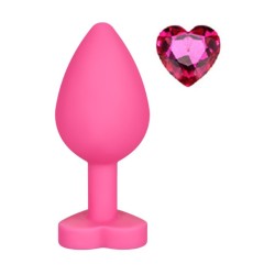 Mokko Toys Brighty Butt Plug, Small, Silicone, Pink / Pink Heart