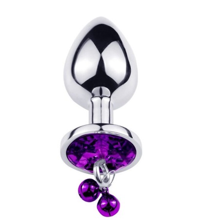 Passion Labs Ring My Bells Medium Metal Anal Plug Silver/Purple