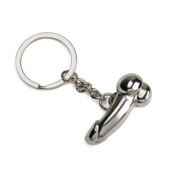 Metal Penis Keychain Silver 4.5 cm Fun Gift