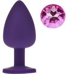 Guilty Toys Silicone Butt Plug Large Purple/Pink Crystal