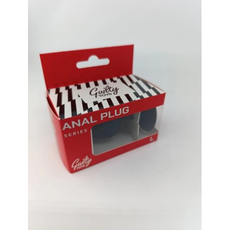 Guilty Toys Large Silicone Butt Plug Black/Black Crystal