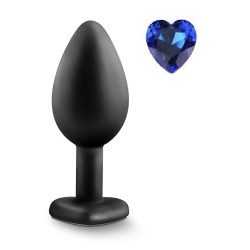Mokko Toys Brighty Anal Plug Medium Silicone Black/Blue Crystal