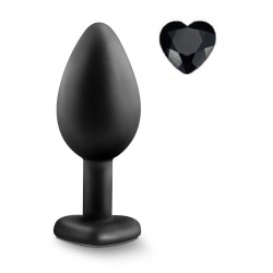 Mokko Toys Brighty Anal Plug Medium Silicone Black/Black Crystal