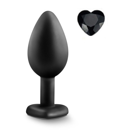 Mokko Toys Brighty Anal Plug Medium Silicone Black/Black Crystal