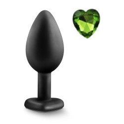 Mokko Toys Brighty Anal Plug Medium Silicone Black/Green Crystal