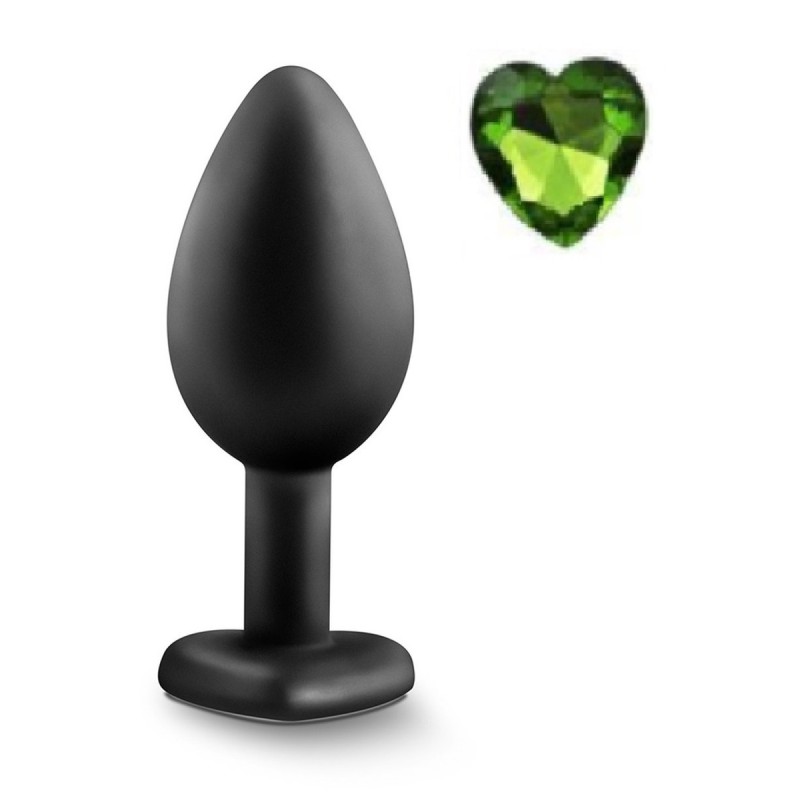 Mokko Toys Brighty Anal Plug Medium Silicone Black/Green Crystal