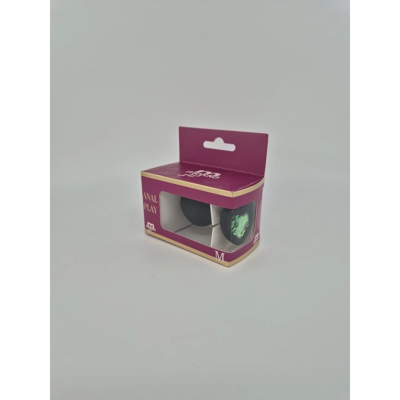 Mokko Toys Brighty Anal Plug Medium Silicone Black/Green Crystal