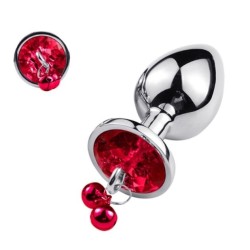 Passion Labs Ring My Bells Metal Anal Plug Medium Silver/Red