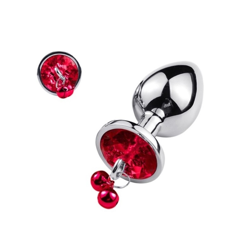 Passion Labs Ring My Bells Metal Anal Plug Medium Silver/Red