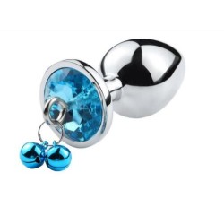 Passion Labs Ring My Bells Small Metal Anal Plug Silver/Blue