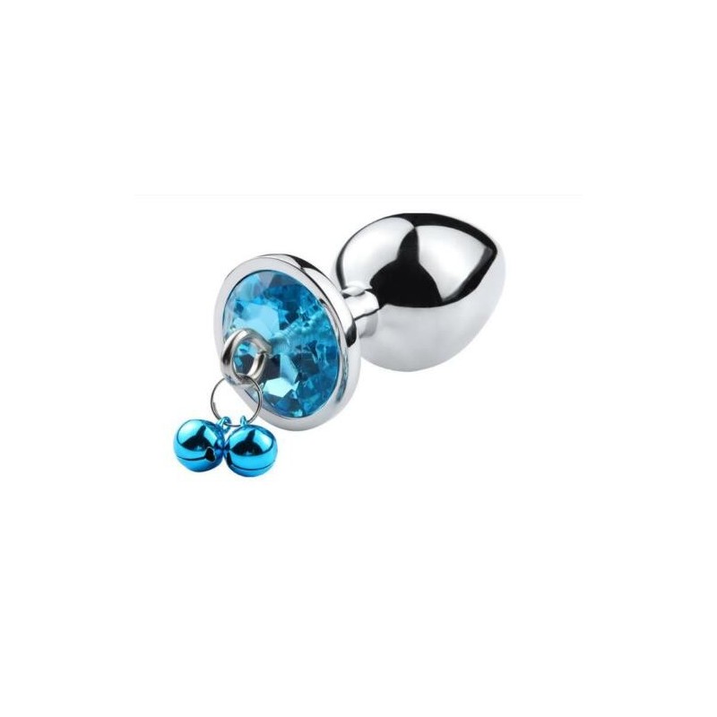 Passion Labs Ring My Bells Small Metal Anal Plug Silver/Blue