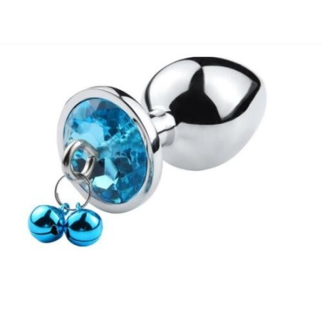 Passion Labs Ring My Bells Small Metal Anal Plug Silver/Blue