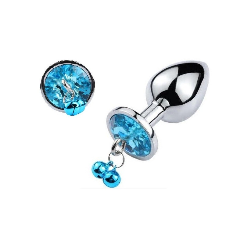 Passion Labs Ring My Bells Small Metal Anal Plug Silver/Blue