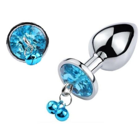Passion Labs Ring My Bells Small Metal Anal Plug Silver/Blue