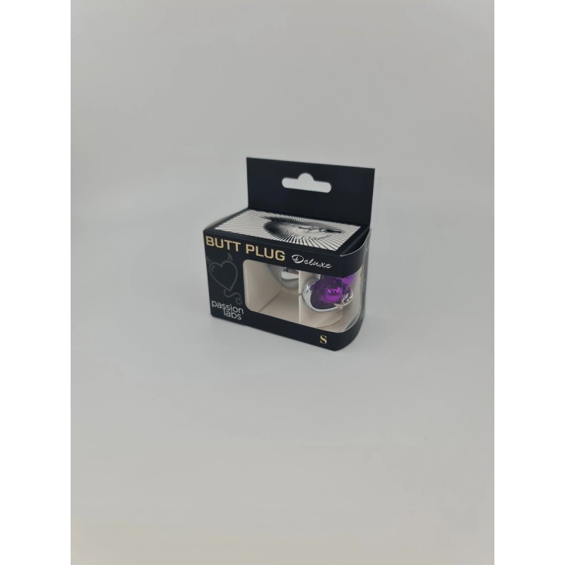 Passion Labs Ring My Bells Heart Small Metal Anal Plug Silver/Purple
